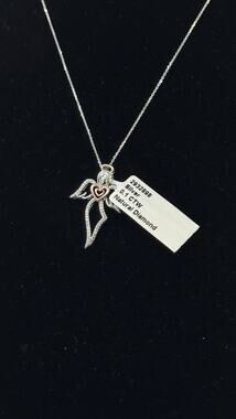 Natural Diamond Angel Pendant Necklace